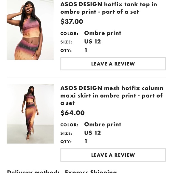 ASOS Multicolor Gradient Skirt Set - Picture 2 of 2
